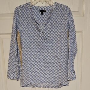 J. Crew Popover Mandarin Collar Top